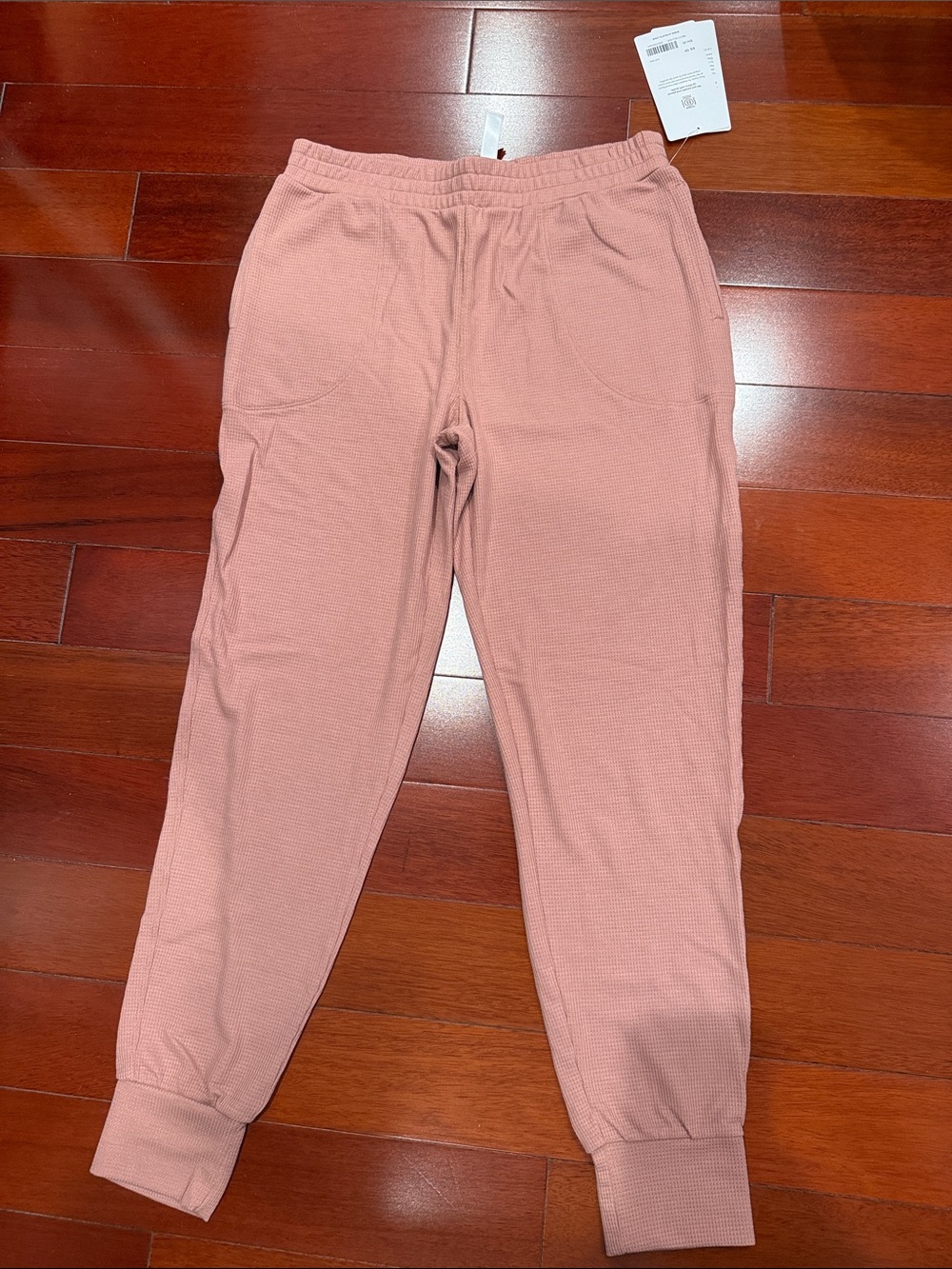 Soft Rose Waffle Jogger Pants